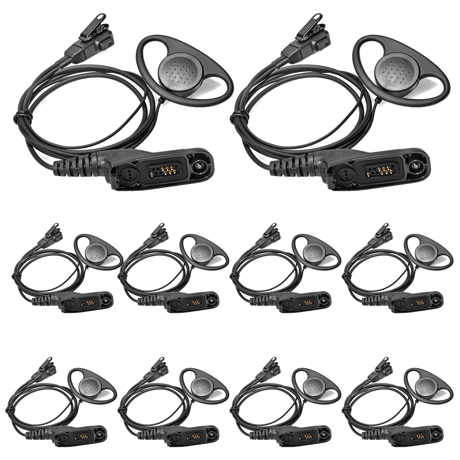 HYSHIKRA Earpiece with Mic Multi Pin Headset Compatible with Motorola DP3400 DP4400 DP4800 DGP4150 XiR-P8200 Xpr-6300 Two Way Radio (Transparent Tube, 1) — view 13