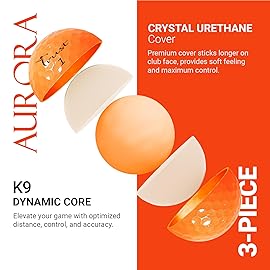 Trust Golf Ball | Aurora Bright Orange | Soft | Distance | Straight Flight | Easy to Spot | Crystal Urethane Covered | 3-Piece | Bright Orange | 12 Balls