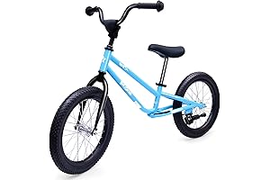 16-Inch Balance Bike for Kids Ages 5-8, Pedal-Free BMX with Footrests and Adjustable Seat