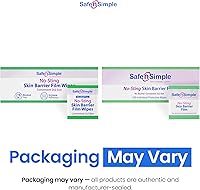 Vista 2 de Safe n' Simple Toallitas preparadoras de piel sin escozor – 100 películas de barrera para ostomía individuales de 2.4" x 2.4" – Toallitas