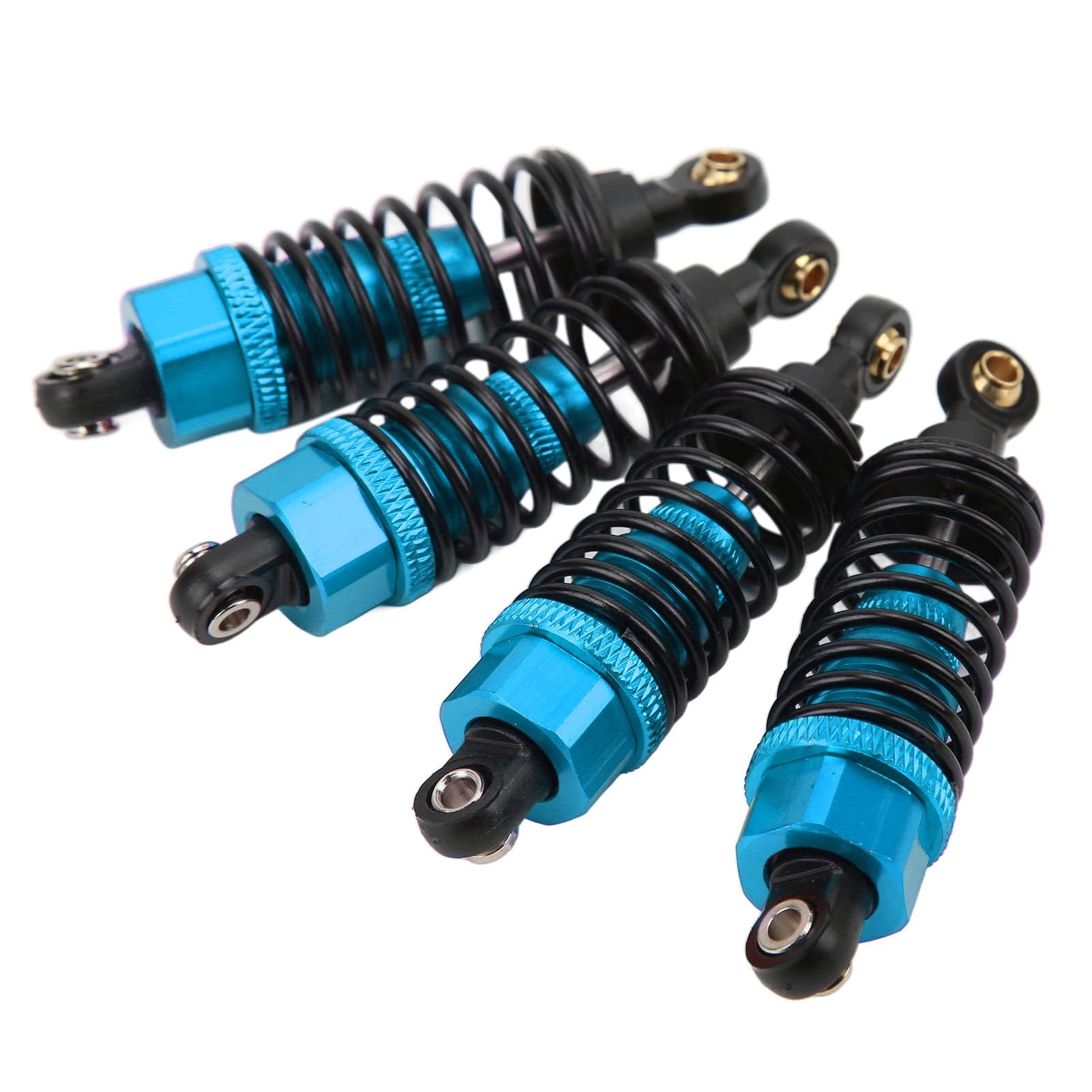 4 szt. RC amortyzatory, 1/10 aluminiowe amortyzatory samochodowe RC regulowane metalowe części RC amortyzator samochodowy zestaw do montażu do TT-01 TT-02 TA05 TL-01 TA03 MF-01X (BLUE)
