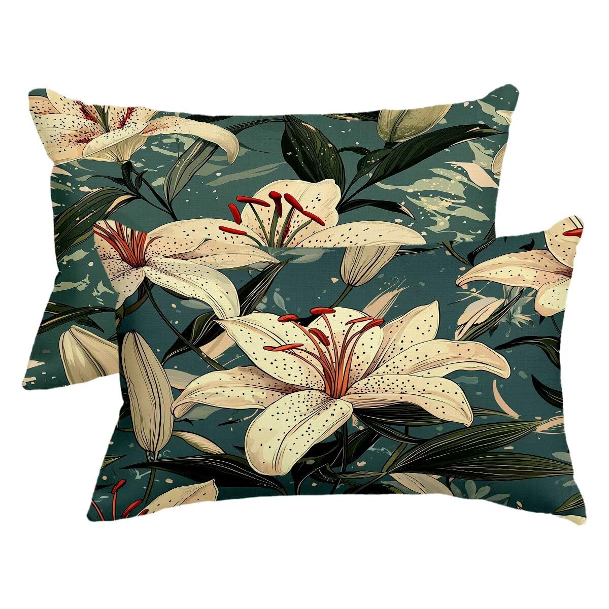 Lin taies d'oreillers floral lot de 2, l'idée cadeau femme pour la maison