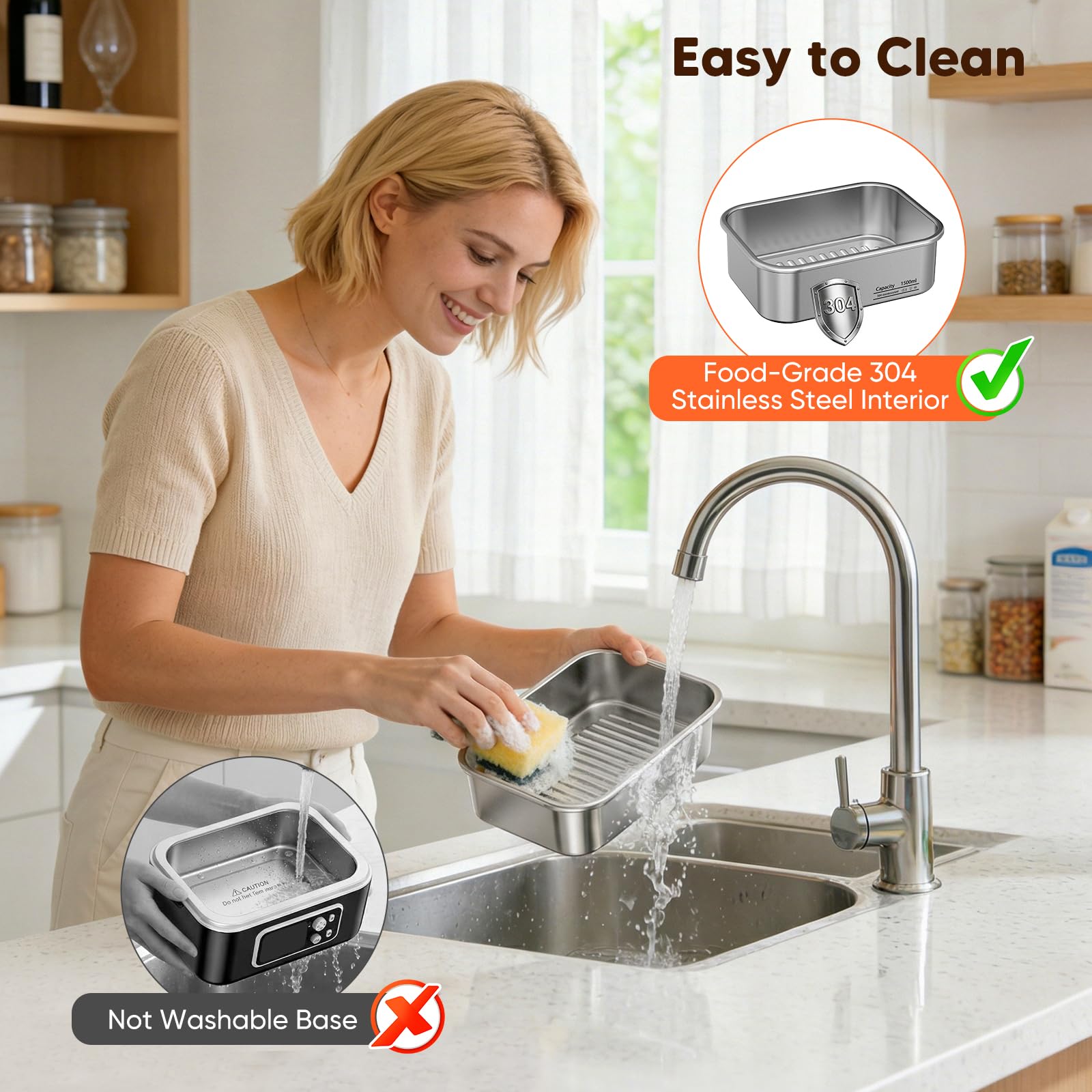 Lunch Box Riscaldato, Lunch Box Riscaldato Intelligente da 1.5L con Touchscreen, Scaldavivande Elettrico Wireless con Piatti in Acciaio Inox e Borsa Termica, Ideale per l'Ufficio/Viaggi/Campeggio