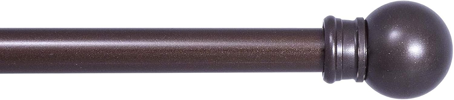 Kenney 7/16” Fiona Café Window Curtain Rod, Chocolate, 48-84” 48-84 inch(pack of 3)