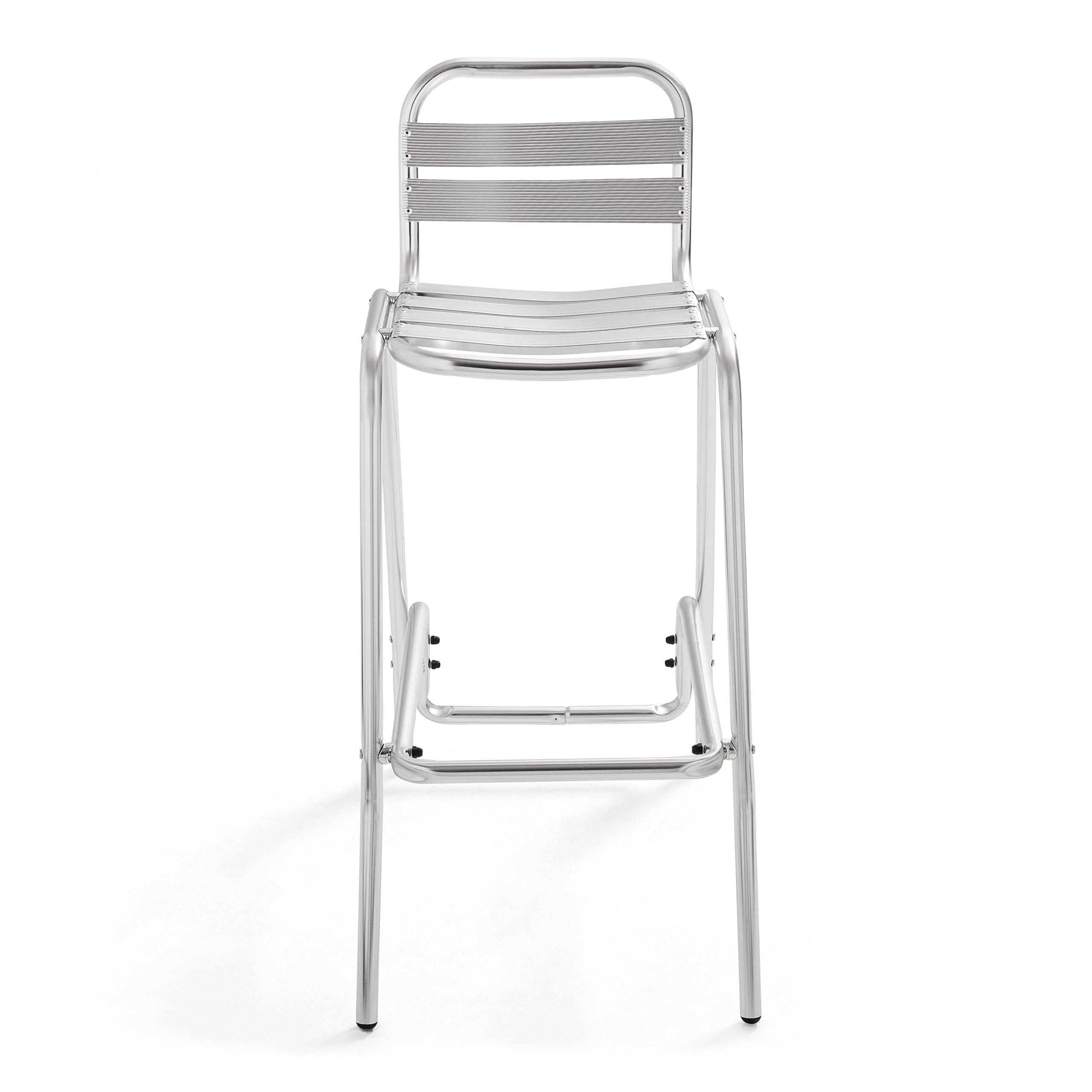 Juego de 4 taburetes altos de jardín de aluminio