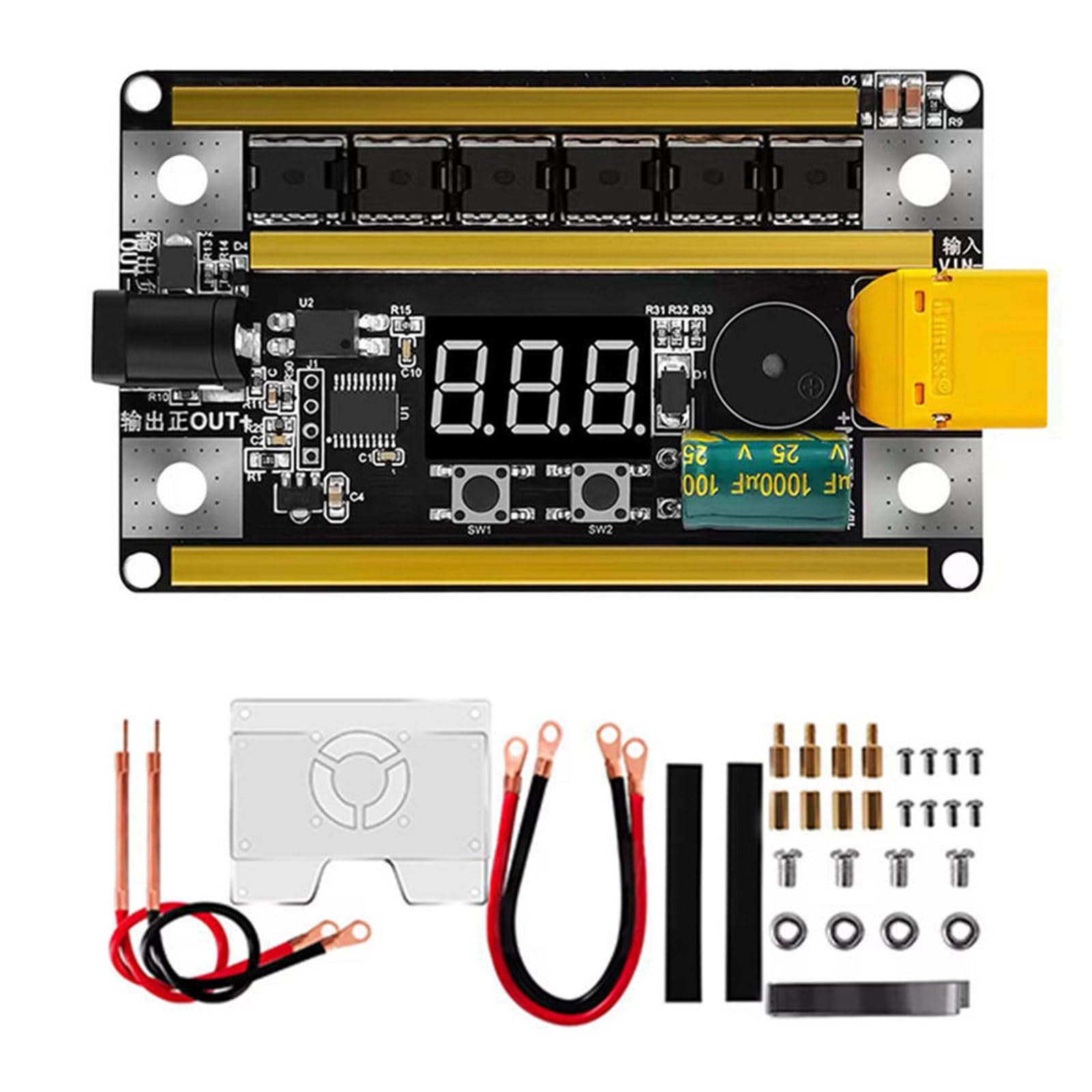 ohohulo 99 Gear Spots Welder 24V Digital Power Adjustable Spots Welding Pen Control Board Sheet for 18650 Lithium Batteries