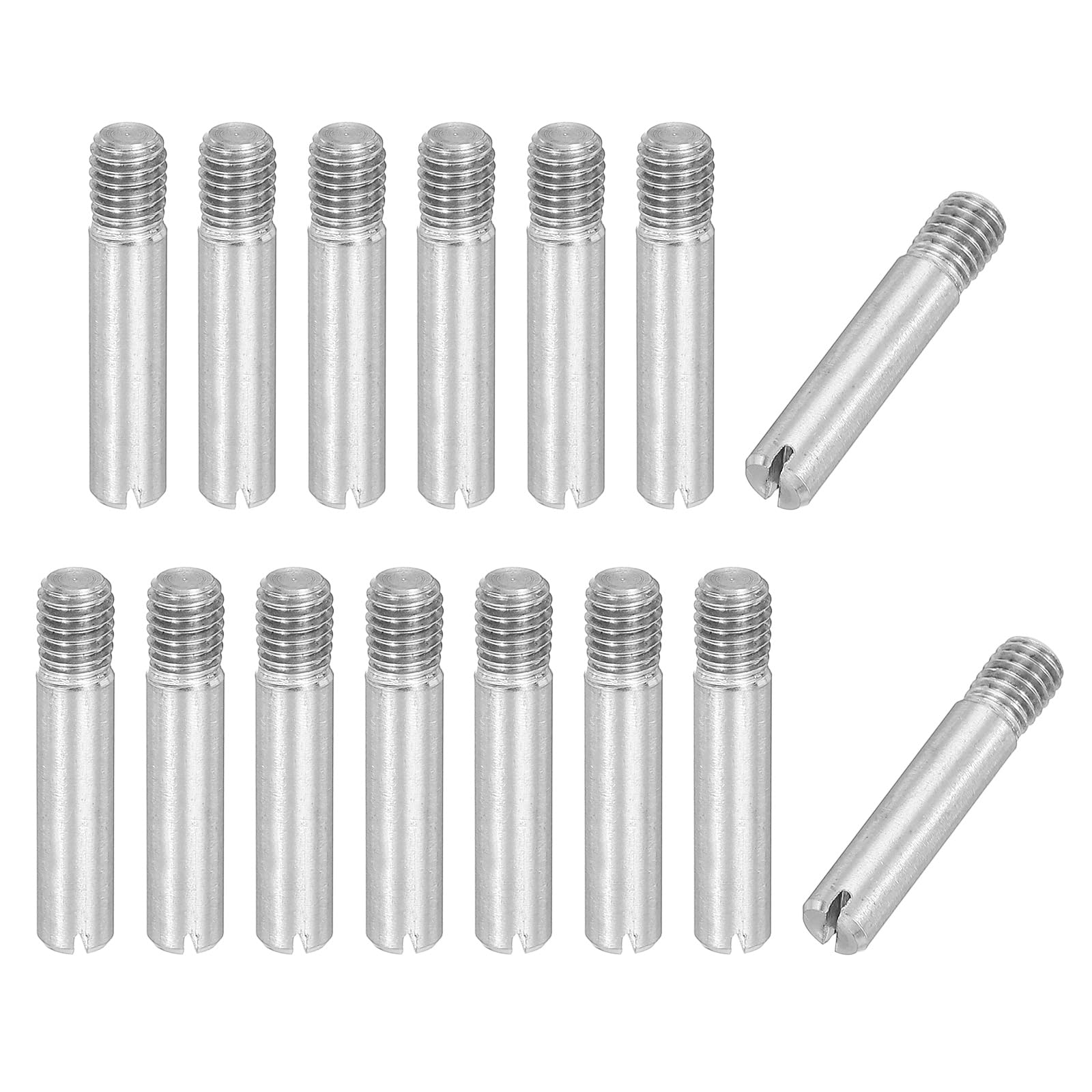 PATIKIL M5 x 25mm Slotted Cylindrical Pin, 15 Pcs 304 Stainless Steel Dowel External Thread Slotted Pin Screw for Home Furniture Cabinet Improvement, Silver Tone — image 1