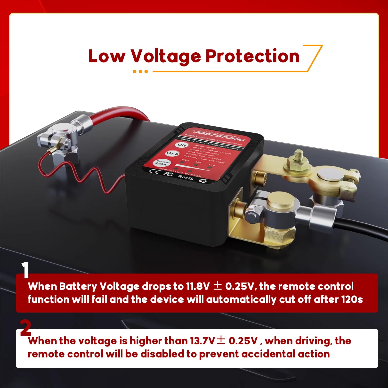 Snapklik.com : FASTSTORM 12V 24V 250A Black Remote Battery Disconnect ...