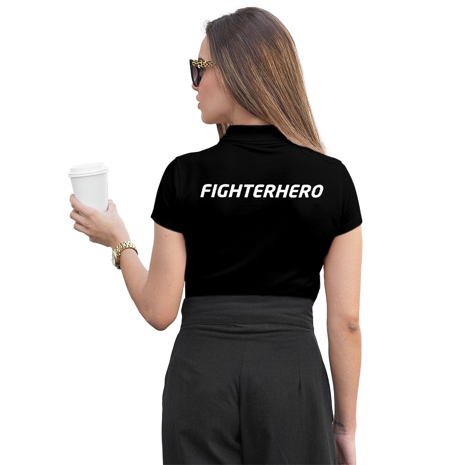 fighterhero Women's Polo T-Shirt | Cotton Rich | Globally Certified Fabric | Wrinkle-Resistant | Colors Dont Fade | Regular Fit Design-picture-14