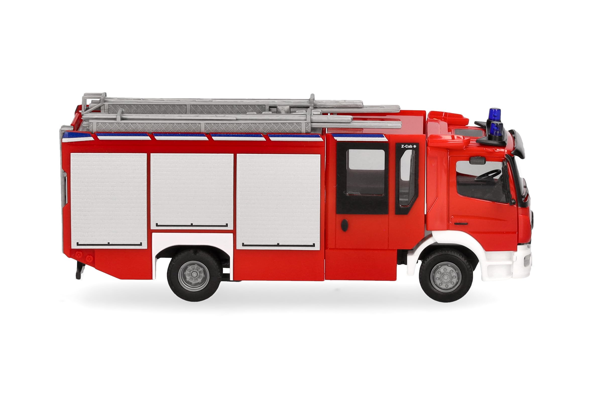 Herpa Model ciężarówki Mercedes-Benz Atego 13 Z-Cab "Straż Pożarna", miniatura w skali 1:87, kolekcjonerski, Made in Germany, plastik