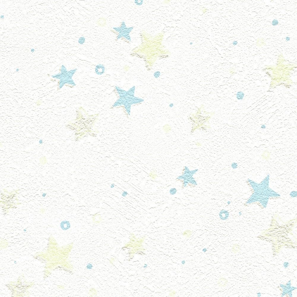 Amazon | 壁紙屋本舗 壁紙 生のり付き クロス 蓄光 青 水色 星