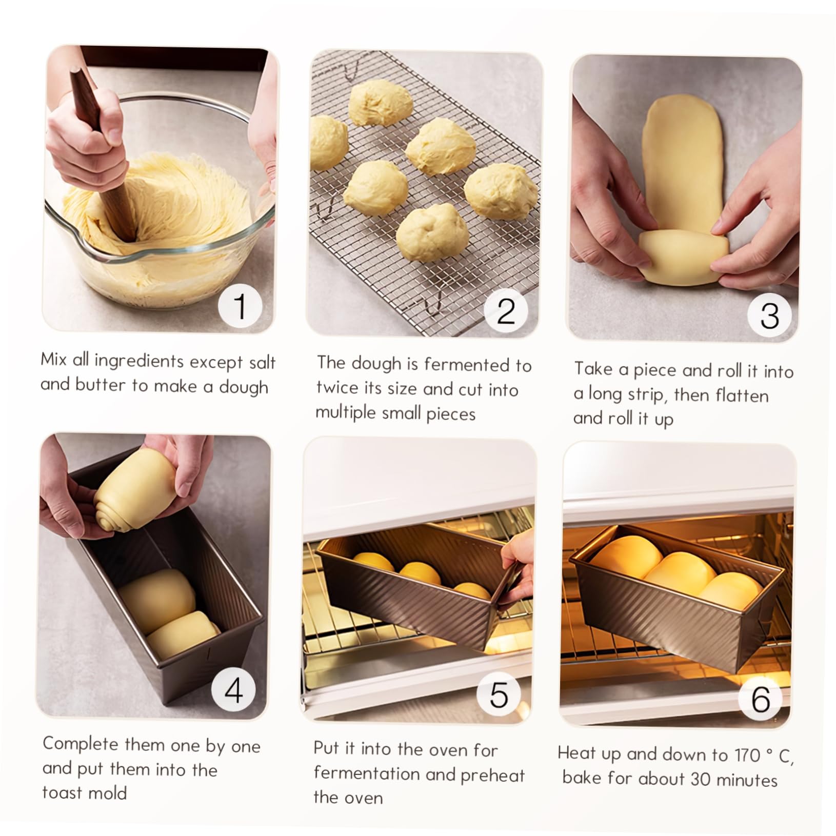 MAGICLULU Längliche Brotbackform aus Kohlenstoffstahl mit Deckel und Belüftung für Gleichmäßige Hitzeverteilung zum Backen in Küche