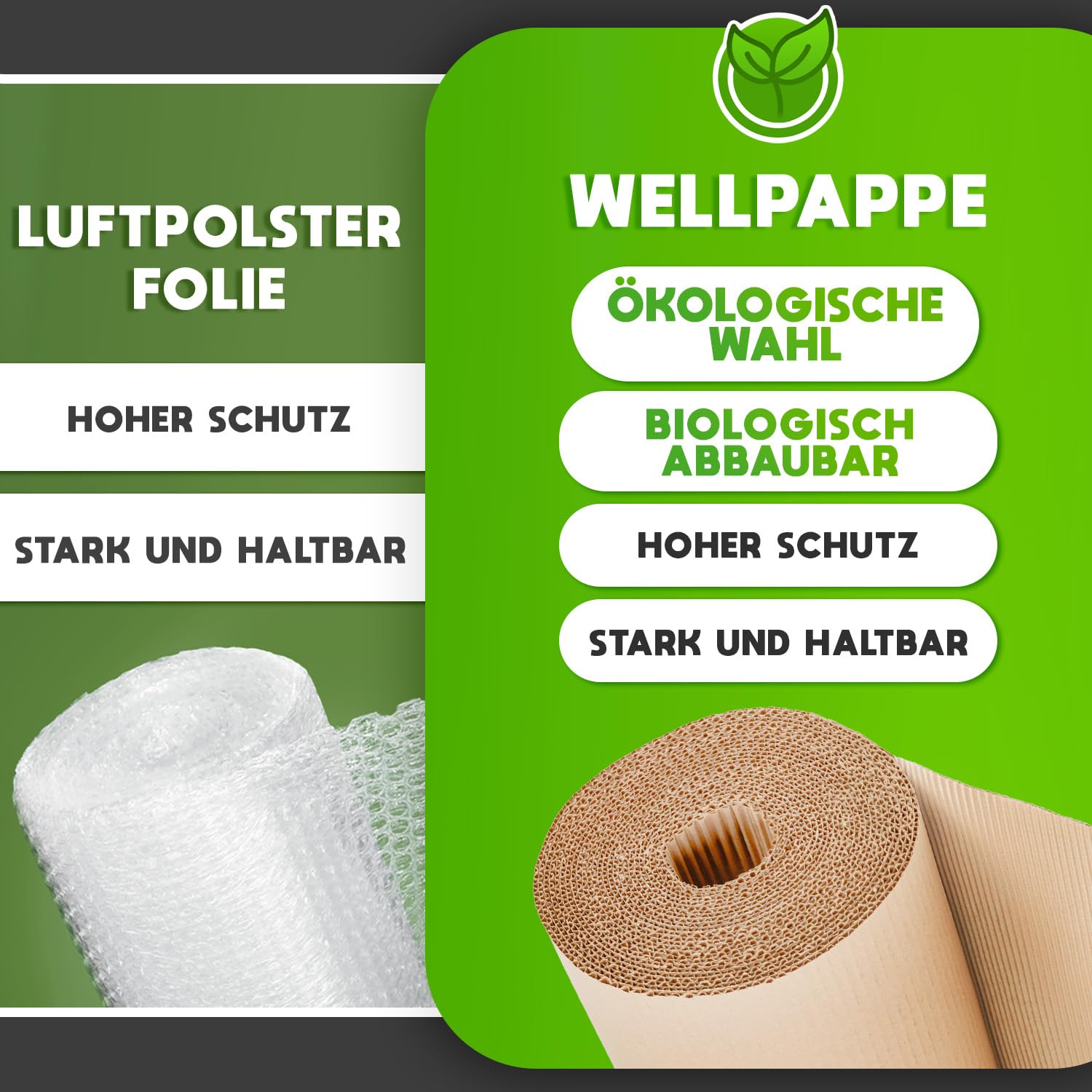 V1 TRADE Wellpappe Rolle 40cm x 10m - Rollenwellpappe 190g/m2 - Verpackungsmaterial für Sicheren Versand und Lagerung - Umweltfreundlich und Recyclebar