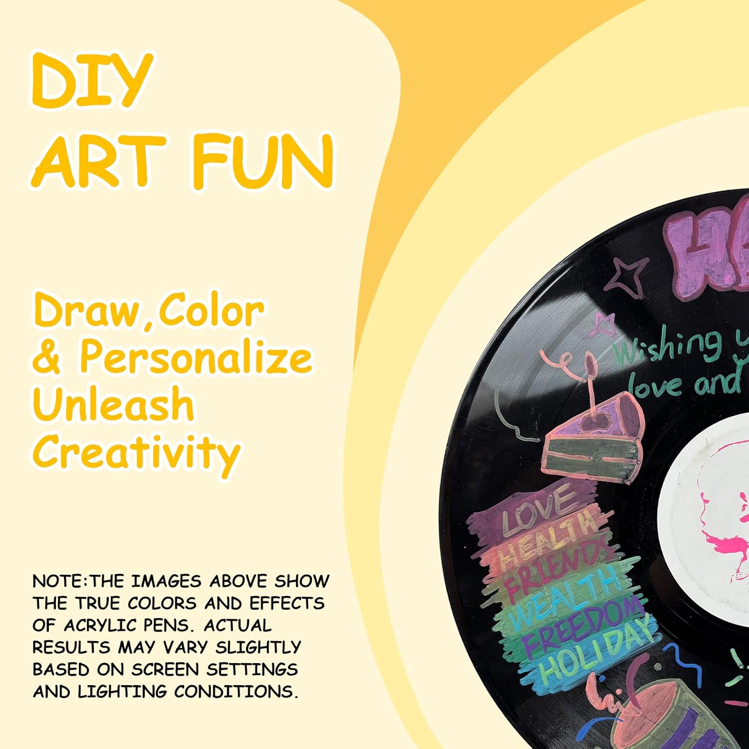 Vinyl Record Happy Birthday Guest Book,DIY Vinyl Record Decorations, Unique Decoration or Gift for Vinyl Record Lovers. - Image 5