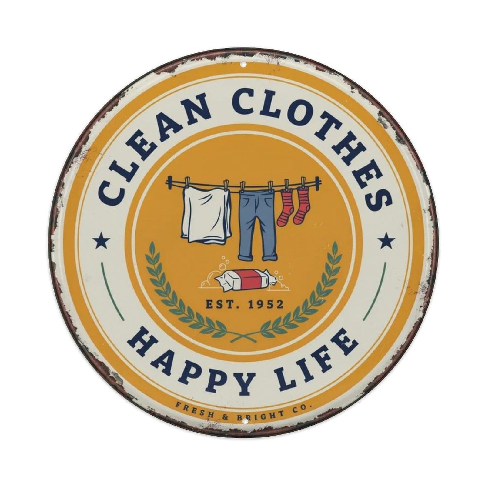 Clean Clothes Retro Laundry Metal Tin Sign Plaque