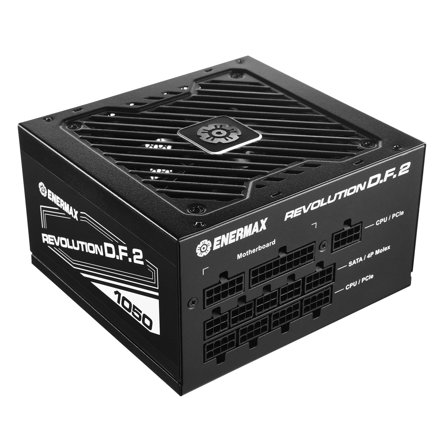 ENERMAX REVOLUTION D.F. 2 Alimentatore 1050W ATX Completamente Modulare a Basso Rumore - Compatibile Con ATX 3.0 e PCIe 5.0 Con Adattatore - Funzione Autopulente - Efficienza 80 PLUS Gold ERS1050EWT