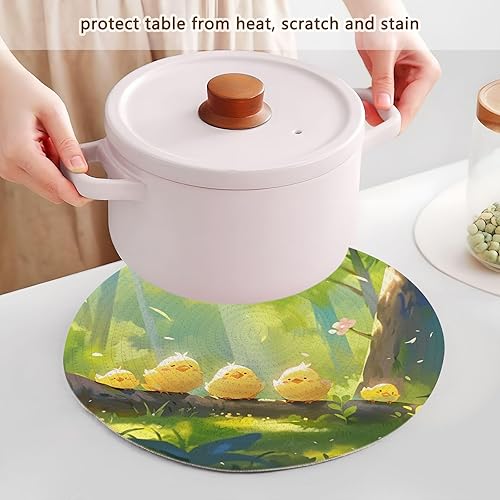 Miniatura 5 de ZRWLUCKY 3 Pcs Absorb Water Trivet Table Runner for Hot Dishes 15in Cotton Thread Weave Kitchen Hot Pads for Teapot Modern Farmhouse Decor Forest