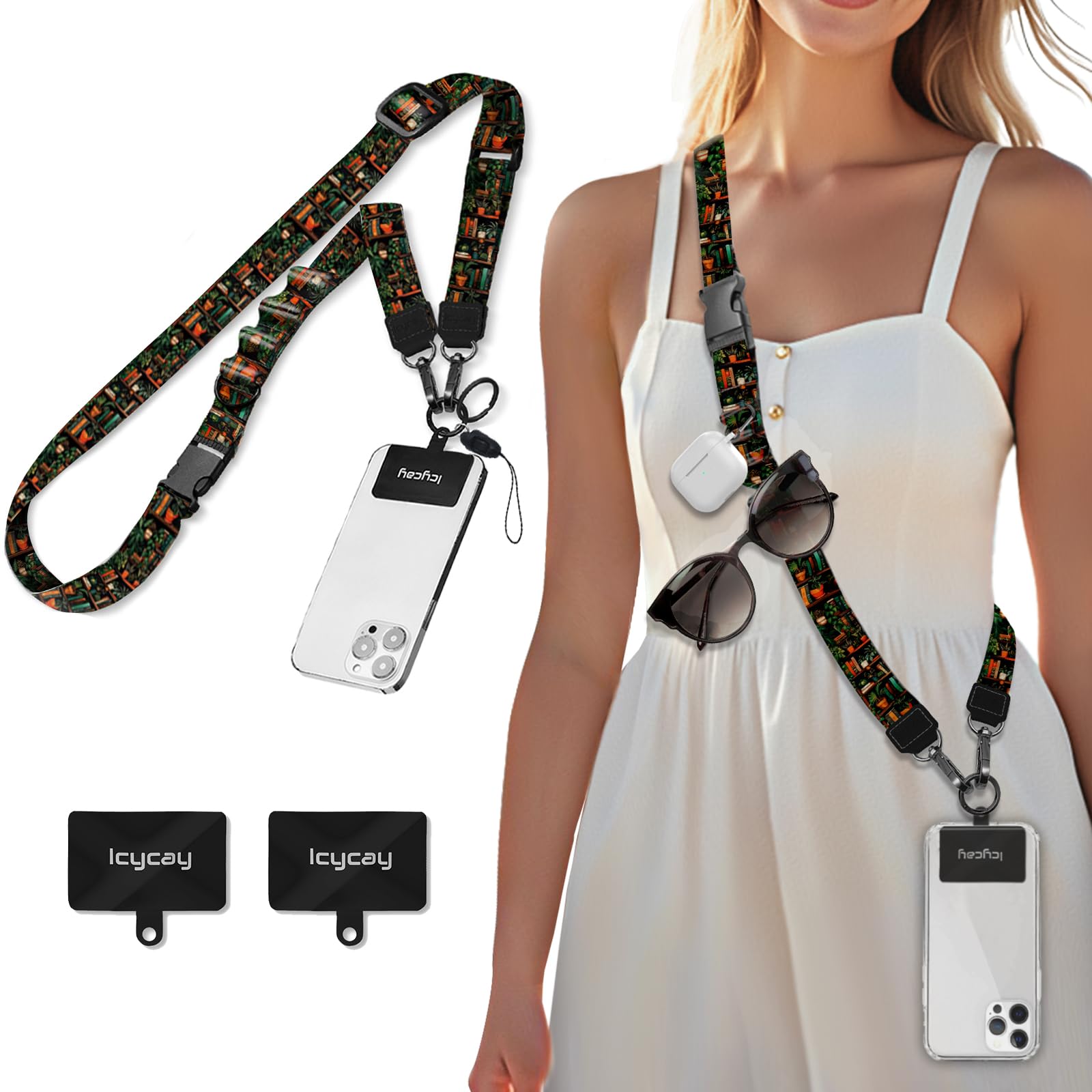 Icycay Phone Lanyard Crossbody Strap Neck Adjustable Teacher Women Book