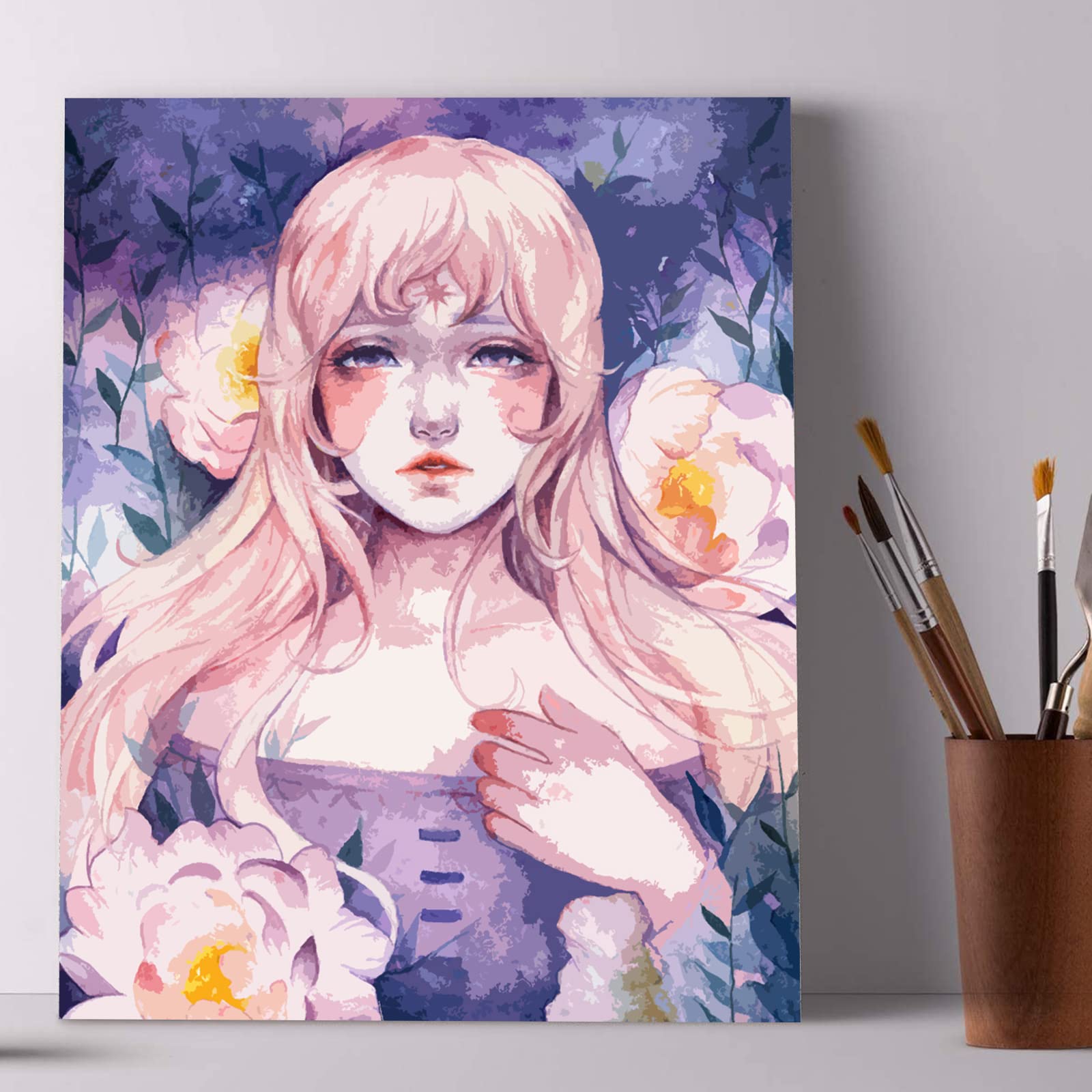 Tucocoo Woman Mermaid Paint By Number For Adults Beginner DIY Digital Oil Painting Kits Canvas With Brushes&Acrylic Pigment Fantasy Colorful Art Artwork For Home Decor16x20inch Frameless - View #7