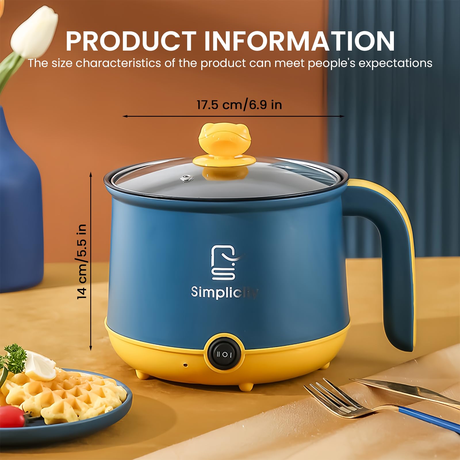 Cuiseur à vapeur électrique 1,8 L antiadhésif pour maison