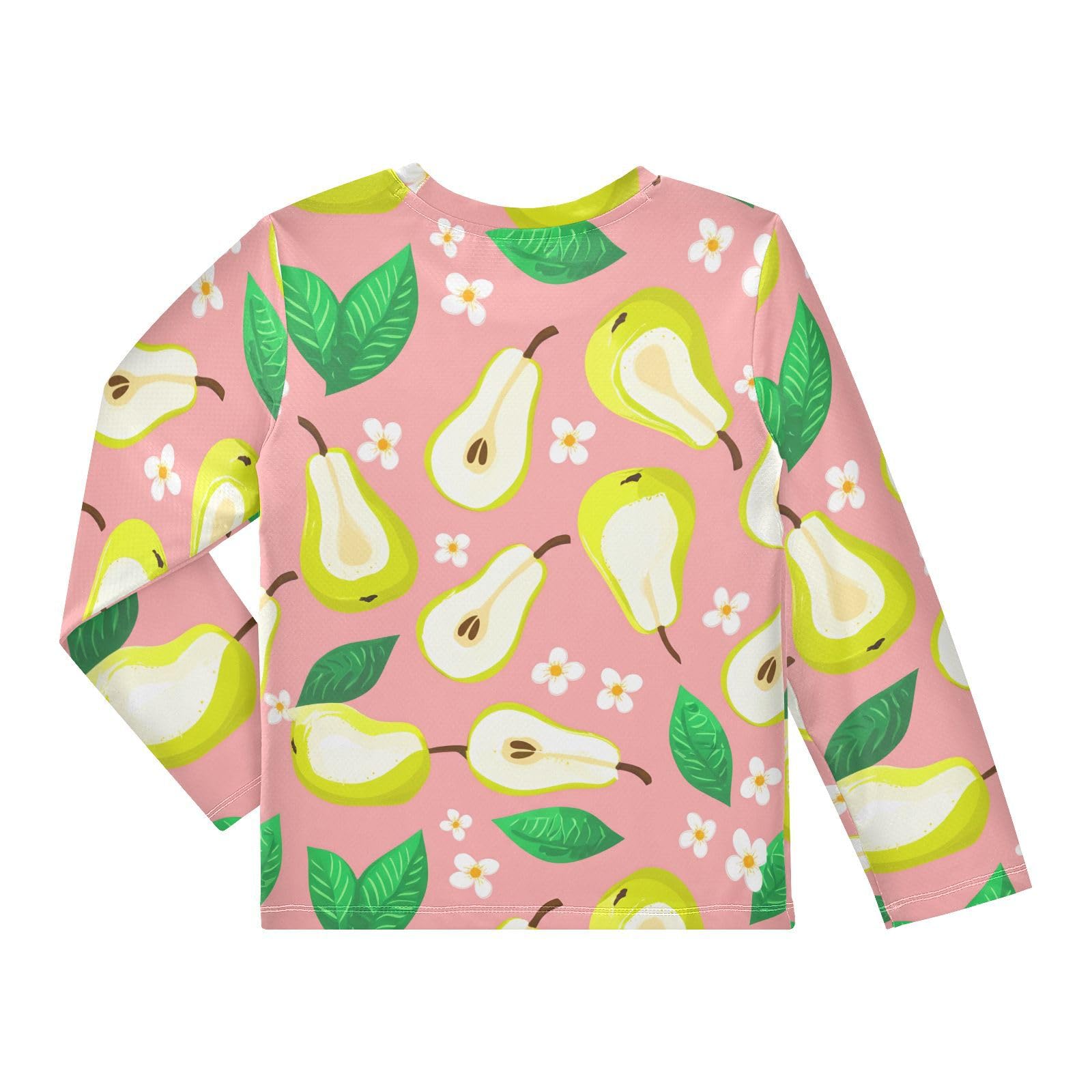 DOMIKING Pear Blossom Pink Boys Long Sleeve Rashguard Shirt Kids Quick Dry Swim Shirt for Running Swiming Pool 9-10T