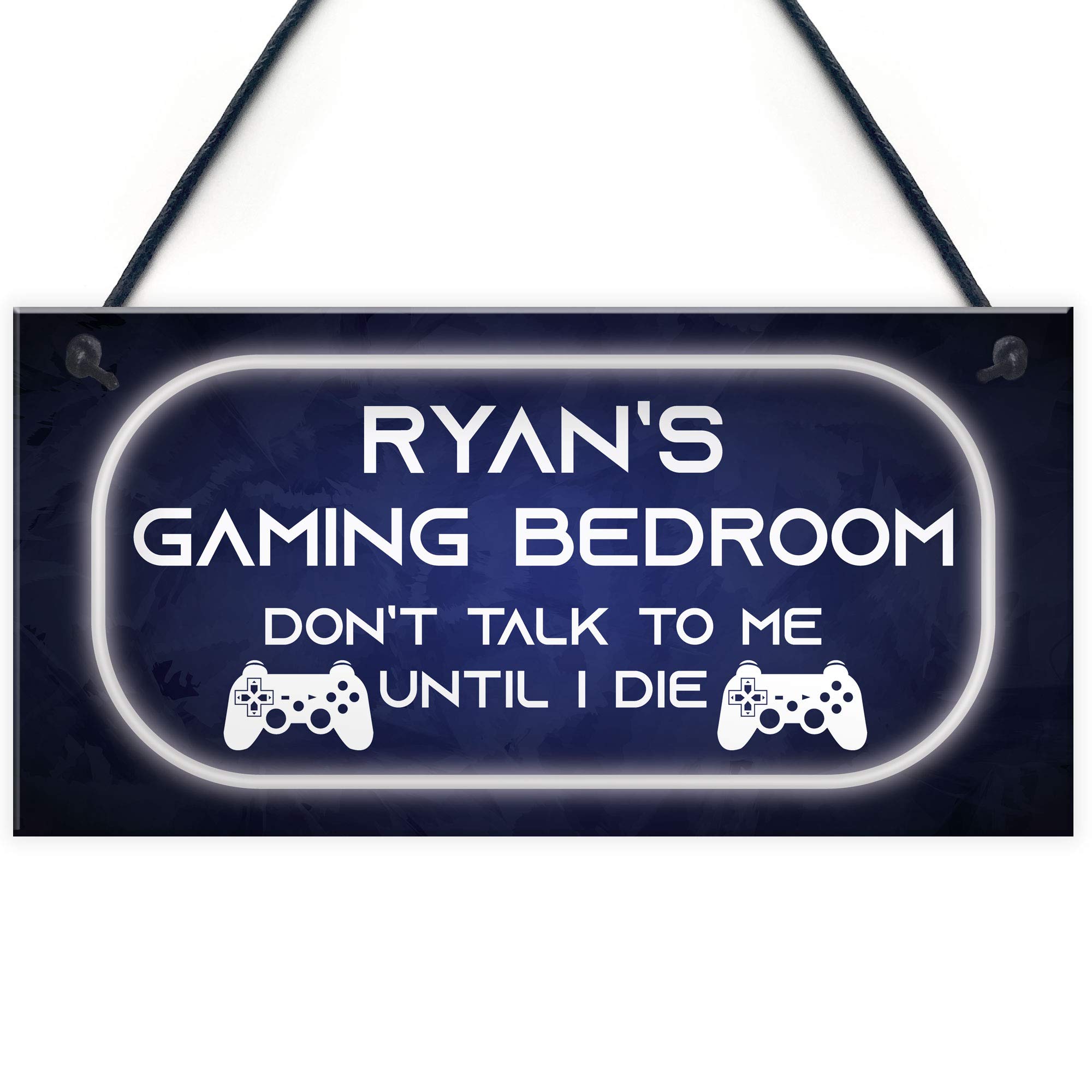 PERSONALISED Neon Effect Gaming Bedroom Sign PS4 Lover Gamer Gift For Son Dad