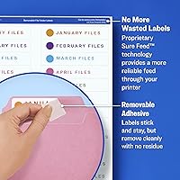 Vista 4 de Avery Removable ID Labels, Sure Feed Technology, Removable Adhesive, 3-1/3" x 4", 150 Labels (6464)