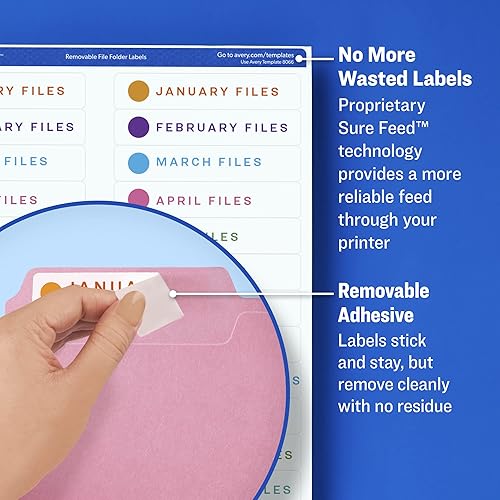 Miniatura 4 de Avery Etiquetas de identificación blancas extraíbles de 3-13 x 4 pulgadas paquete de 150 6464