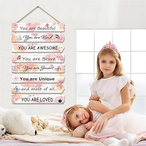 Miniatura 5 de Decoración de Habitación para Niñas Decoración de Pared de Mariposa para Dormitorio de Niñas Arte de Pared Inspiracional para Niños Decoraciones de