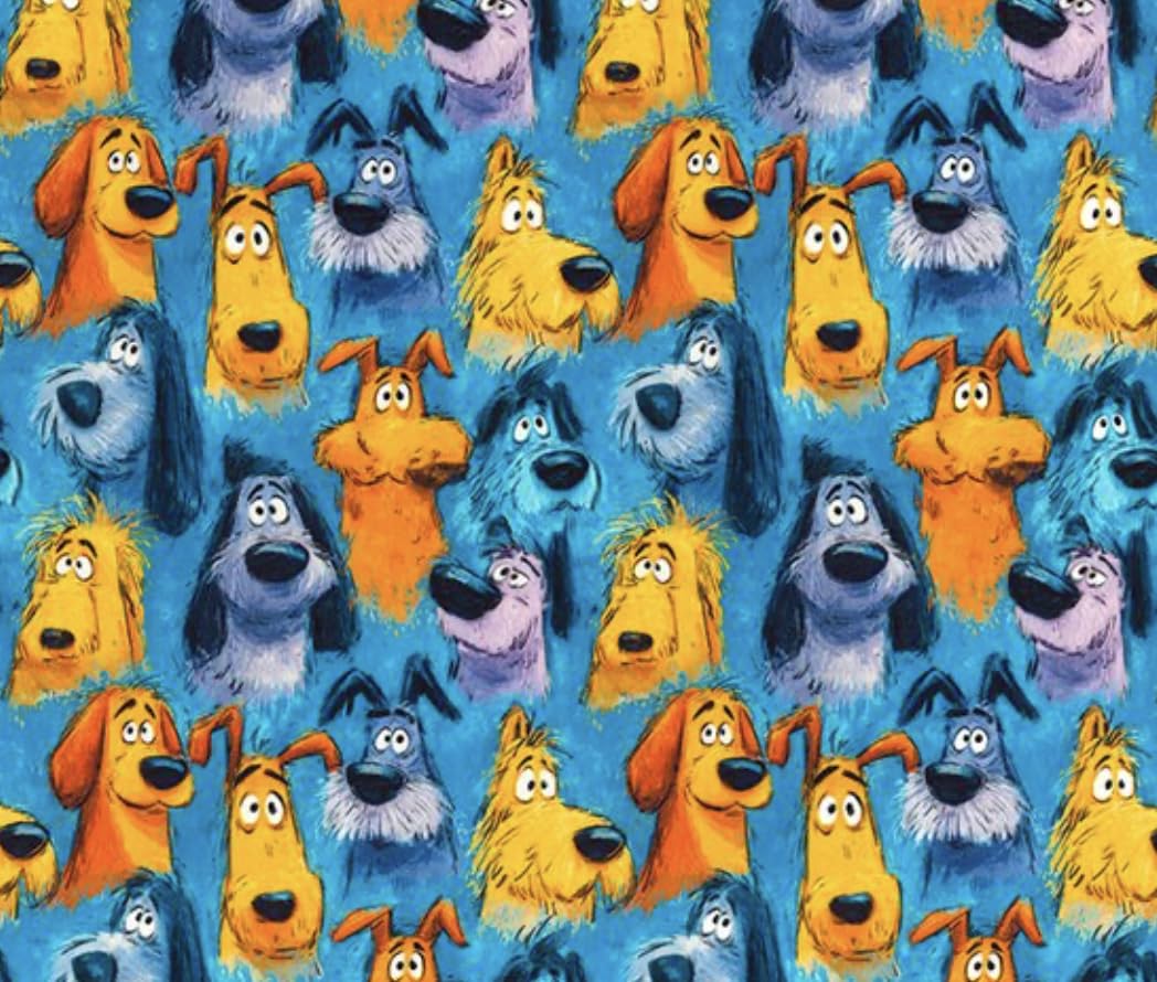 100% Cotton Fabric by the Metre UK 45 Inch Wide (112CM) for Dressmaking, Floral, Animal Print, Printed Pure Cotton Material for Patchwork, Vintage Fabric Limited Stock (Disney-Dog)