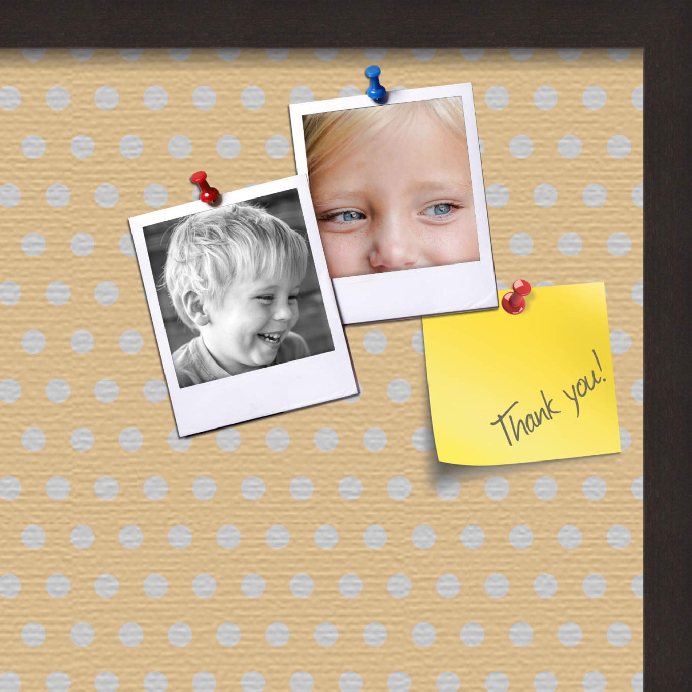 ArtToFrames 24x24 Inch Custom Cork Bulletin Board. This Classic Patterns Pin Board Comes Has a Fabric Style Canvas Finish, in a Coffee Frame (PinPix-266-24x24_FRBW26061)