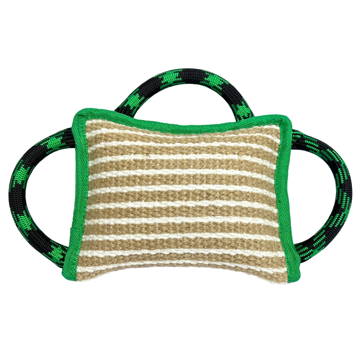 LWBMG Dog Rope Toys, Dog Jute Bite Pillow with 3 Strong Handles, Tug of War Dog Toy, Perfect Pull Toy for Medium Large Dogs Training Interactive Playing