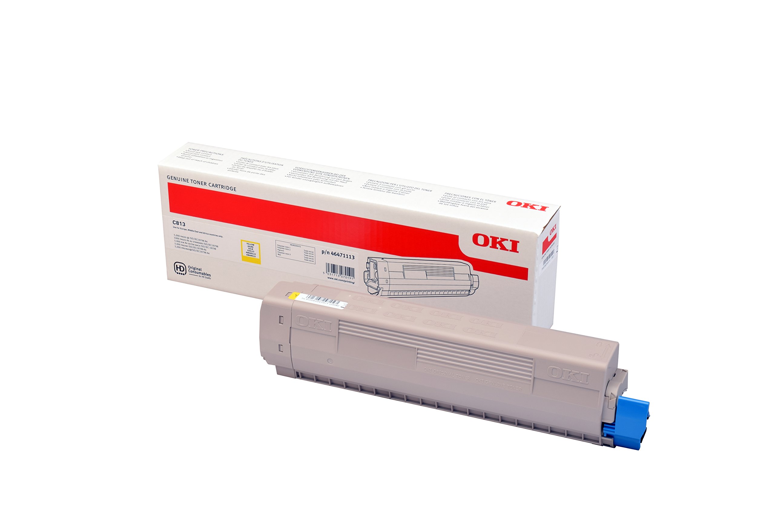 Toner Oki jaune original 46471113 pour impressions de bureau C813n