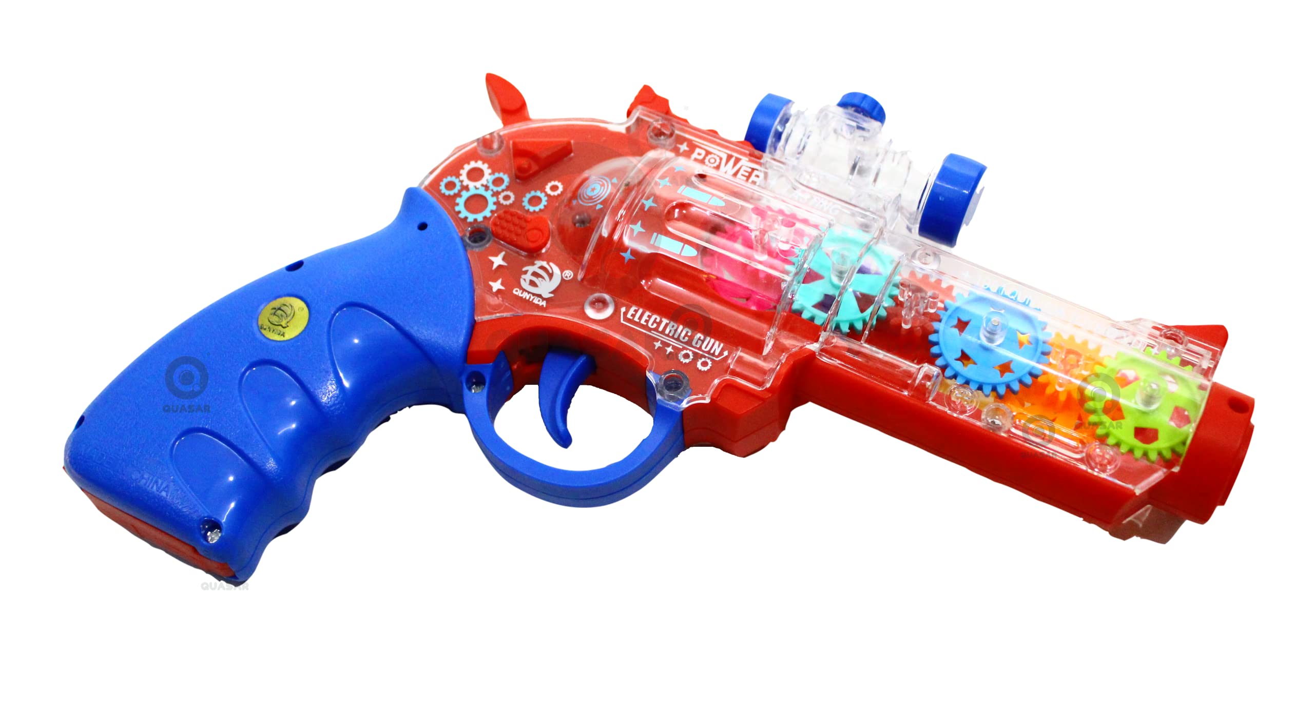 Quasar Transparent Electric Concept Gear Gun Light Musical Toys for Kids Toddlers - Multicolor