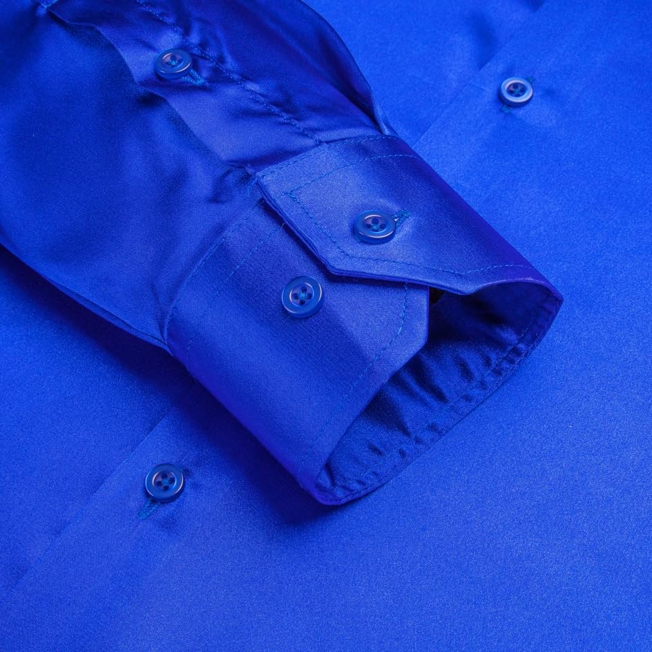1670 dress shirts 1670 Brand Slim Fit Stretch Button Up long sleeve navy Men Shirt size 16.5  32/33