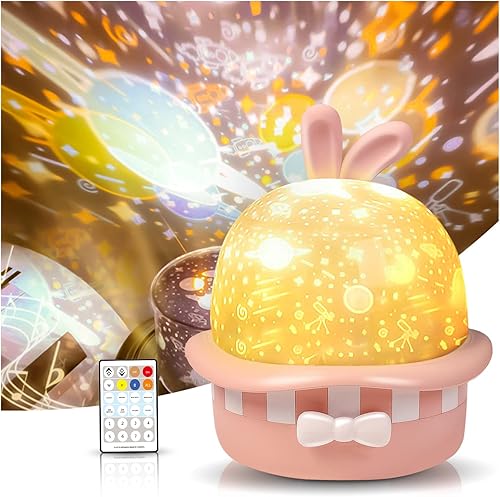 Proyector de luz nocturna de estrella, proyector de galaxia de luces de bebé con control remoto, temporizador de rotación de 360 para niños, niñas,