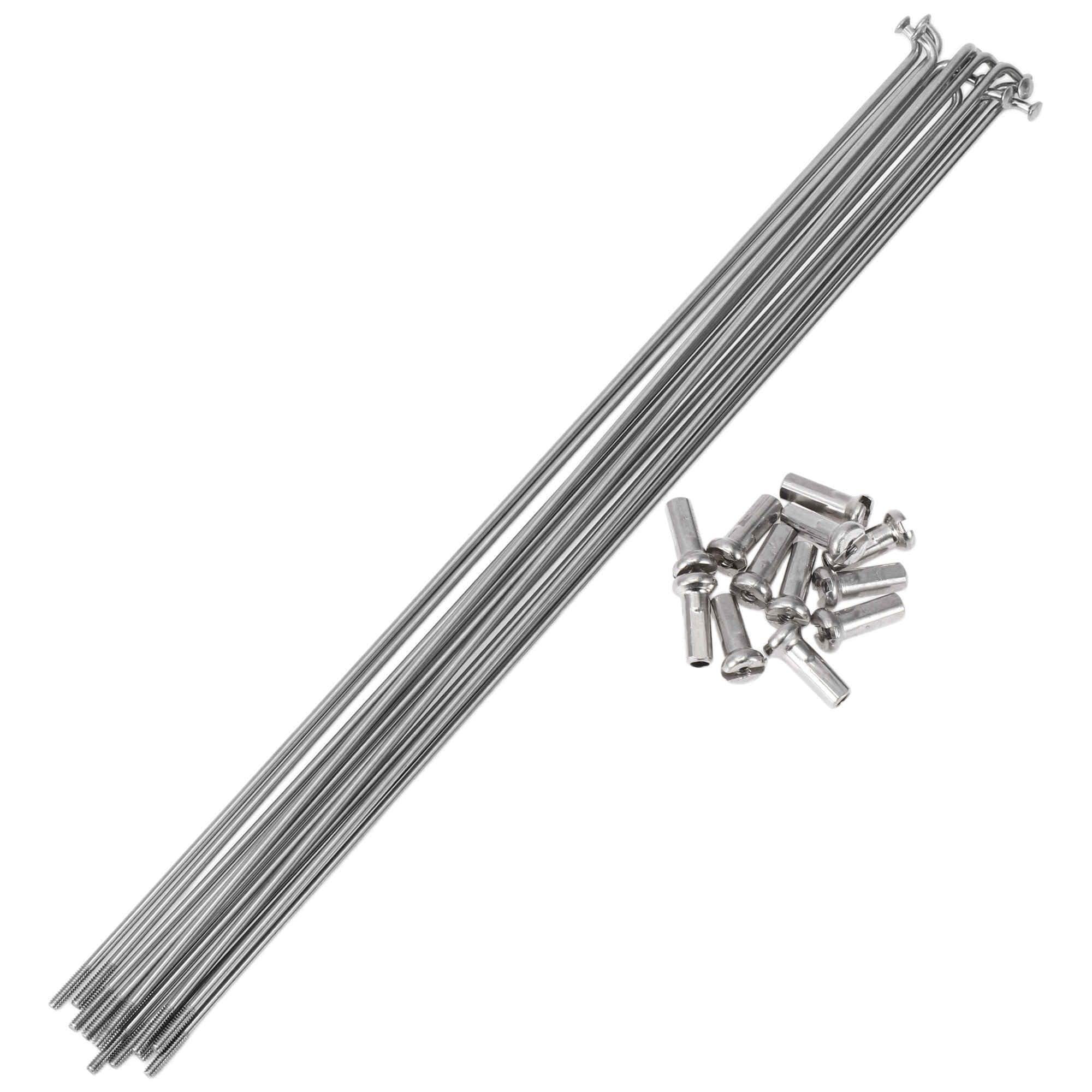 A ABSOPRO 12 Set 14G Bicycle Spokes 233mm Bike Wheel Spokes 304 Stainless Steel Silver Tone