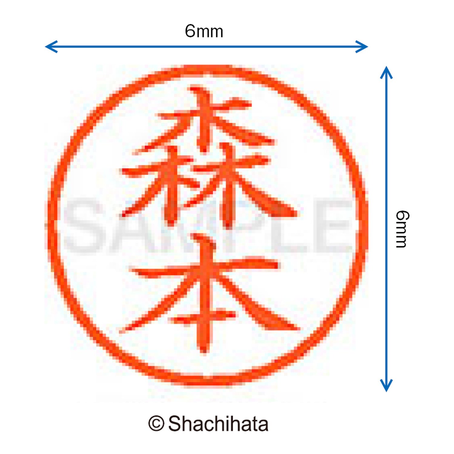 6 Mm Hase XL-6 6 Correction Marquer Le Visage D'un Joint Nom Shachihata