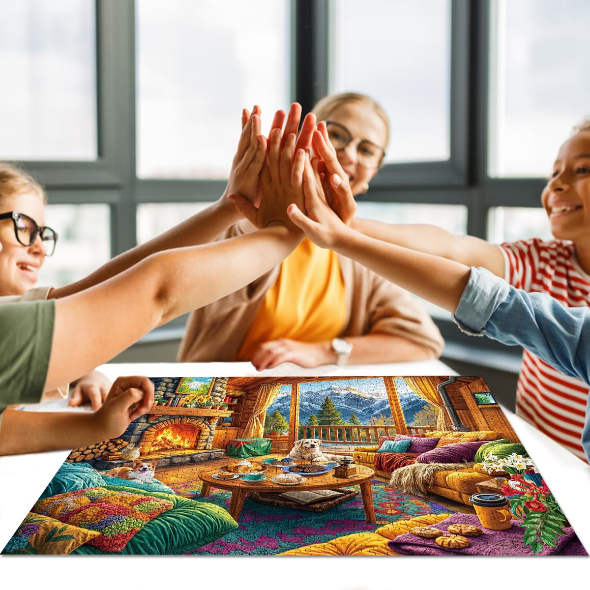 Puzzles 1000 Pieces for Adults jigsaw puzzles for adults-Alpine Cabin Retreat-1000 Piece Puzzle Classic Educational Games Beautiful Decoration Puzzle - Image 4