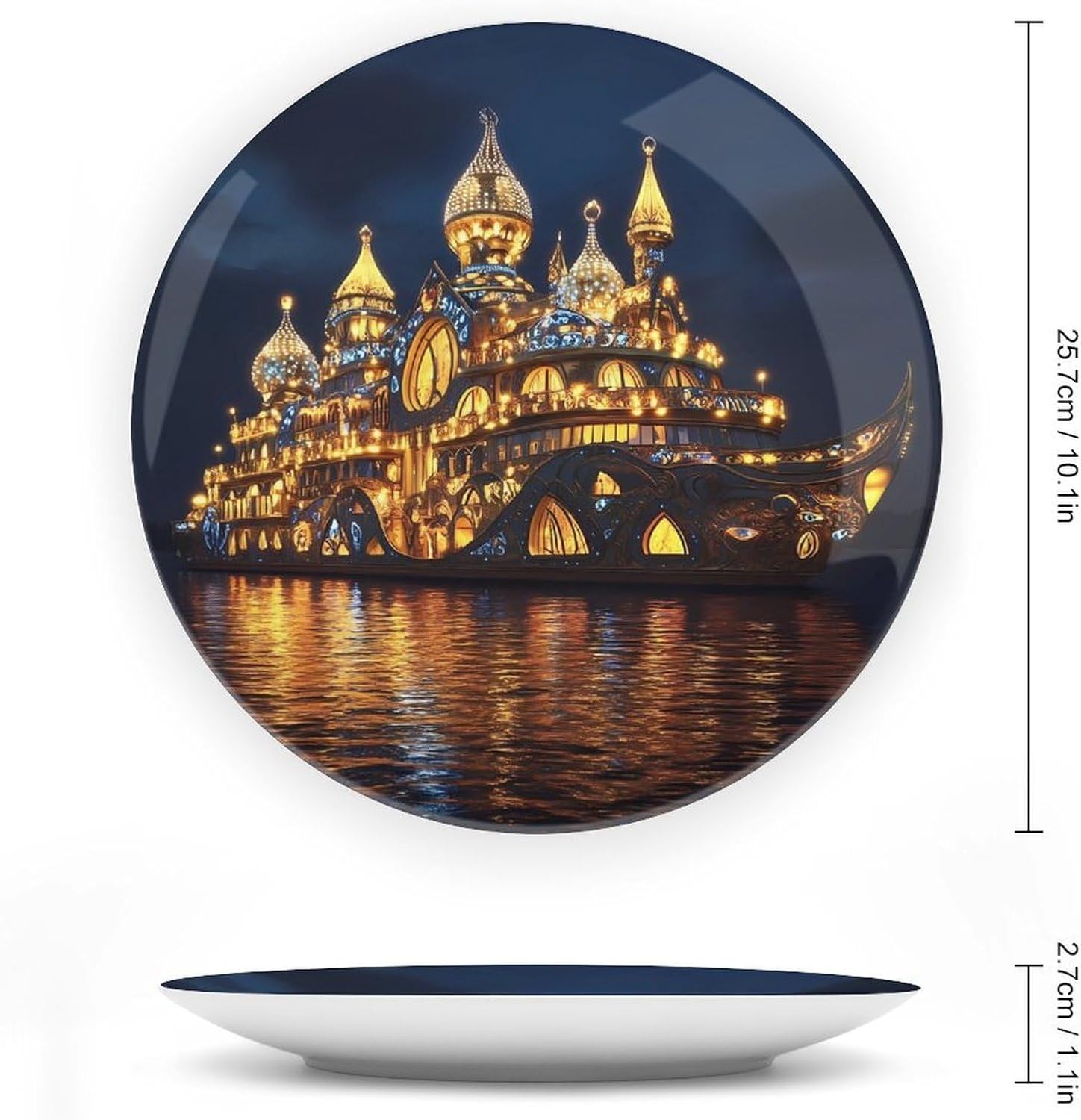 Giant Cruise Ship Bone China Decorative Porcelain Plates Dinnerware Ornaments