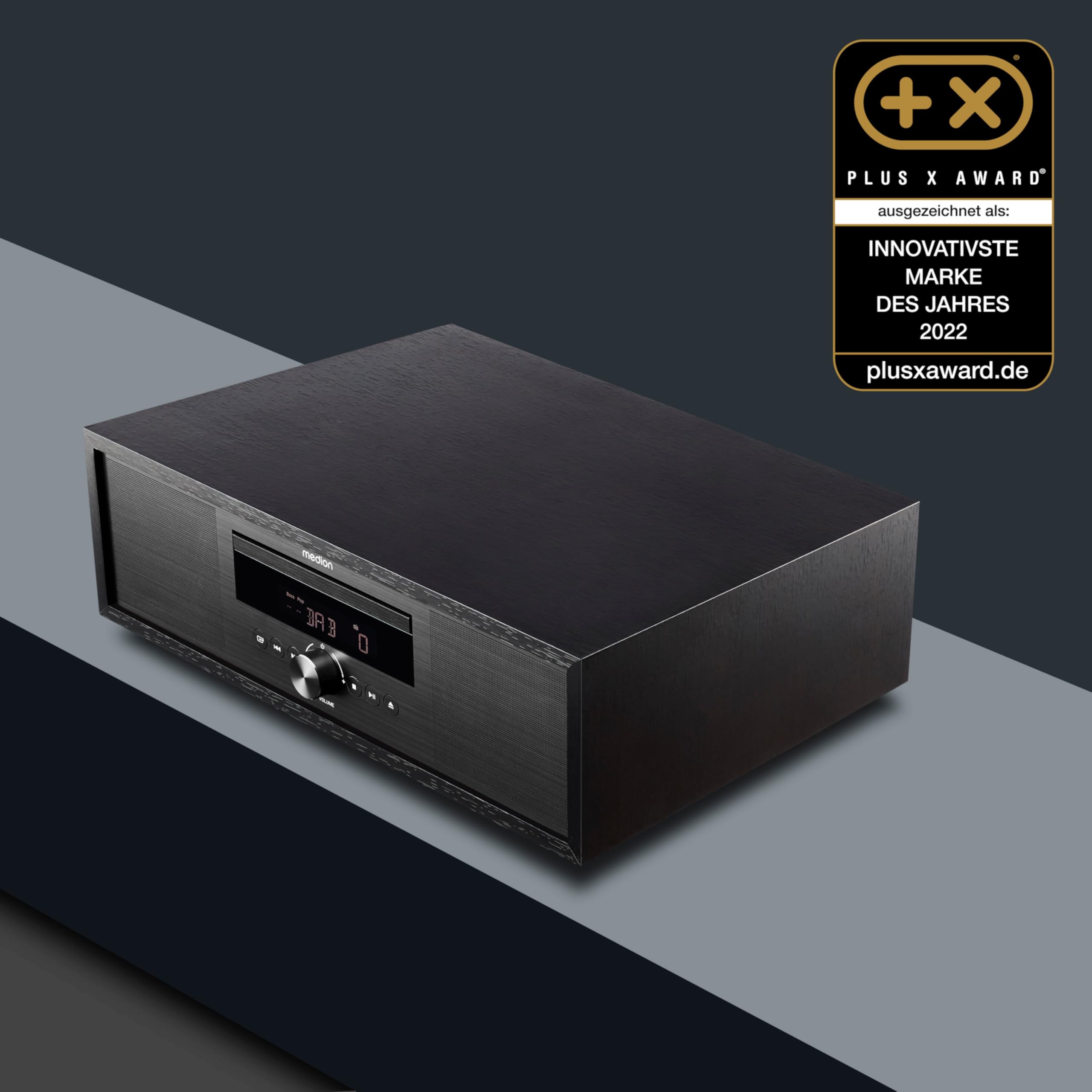 MEDION DAB Radio mit Bluetooth und CD Player (Stereoanlage Kompaktanlage, UKW Radio Musikanlage, USB MP3, Wecker Sleep Einschlafautomatik, P64145) Anthrazit