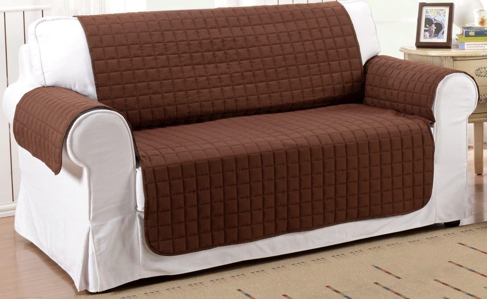 Legacy Decor 2PC Brown Soft Micro Suede Couch Sofa and Loveseat Pet Furniture Slip Covers