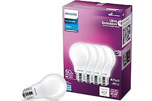 Philips LED Flicker-Free Frosted Dimmable A19 Light Bulb