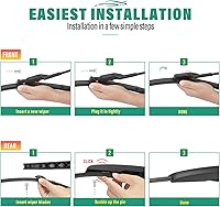 Vista 158 de 26" 20" 16" Windshield Wiper Blades Replacement for Dodge Grand Caravan 2008-2020 / Chrysler Town & Country 2008-2016 Premium All Weather Front Rear