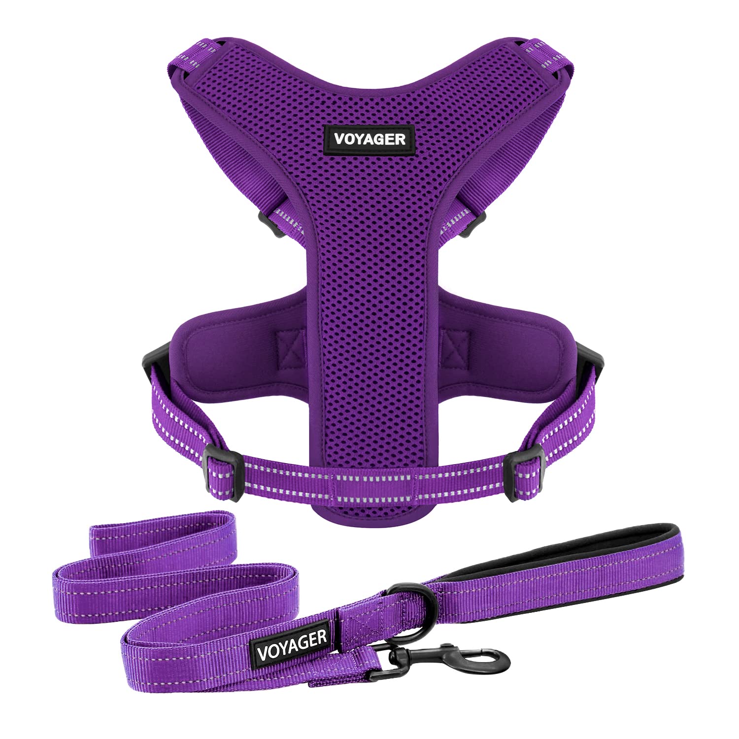 Air Frontier Mesh Dog Harness with and Reflective Dog Leash Set, Reflective Stitching