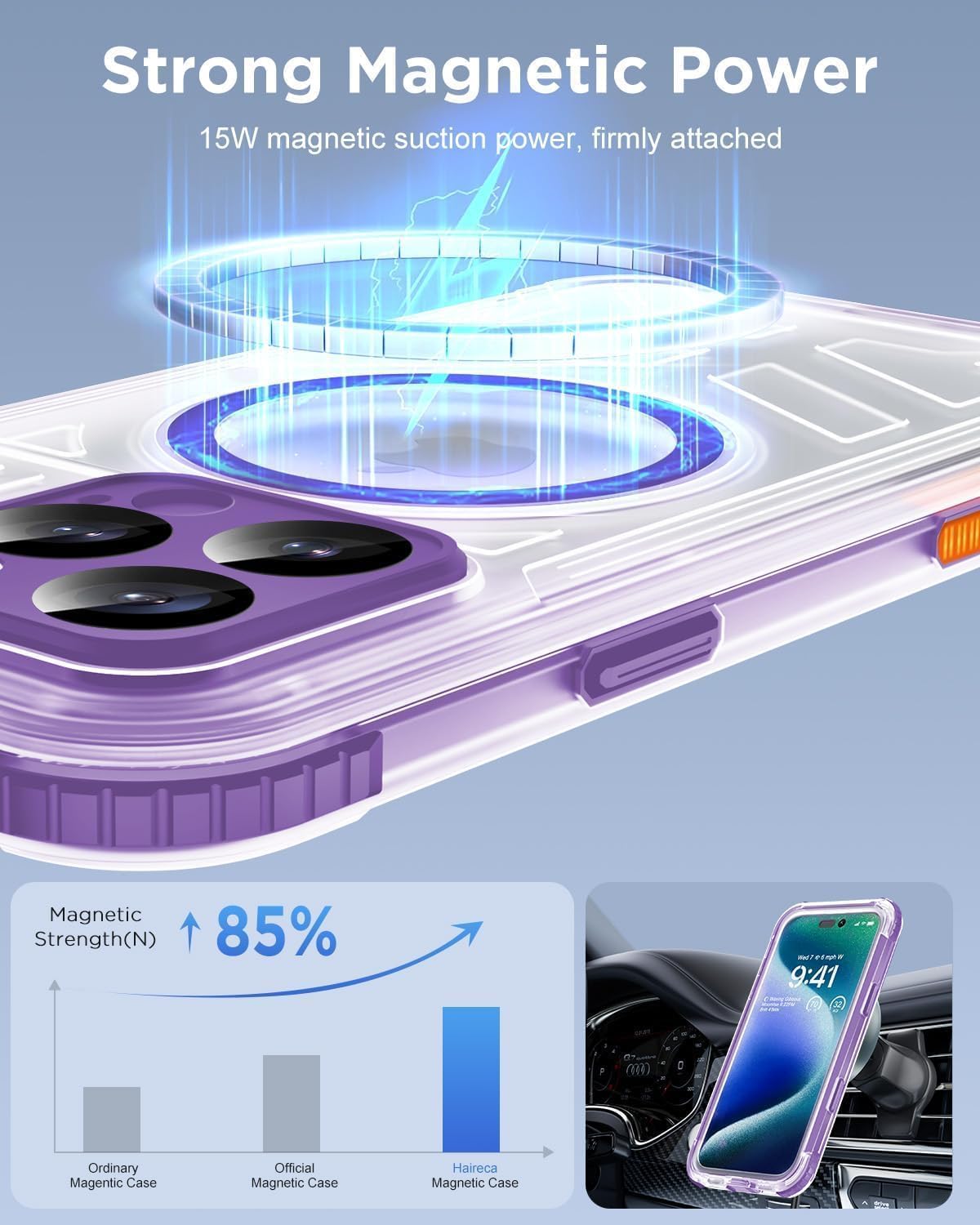 for iPhone 16 Pro Max Waterproof Case with Magsafe, Built-in [Camera & Screen Protector] [Lanyard], IP68 Water Proof Full Body Dustproof Heavy Duty Frosted Protective Phone Cover, 6.9" Purple