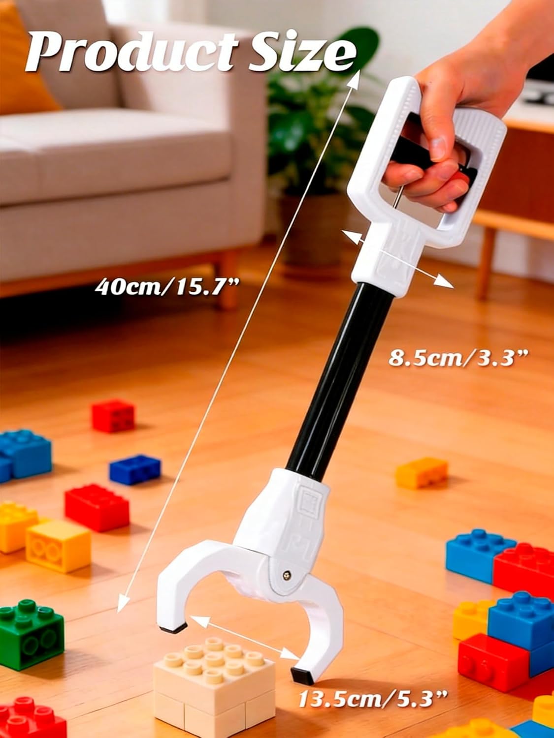 White Claw Grabber Toy for Kids, 15.7 Inch Robot Hand Pickup Tool, Flexible Grabber Claw for Indoor & Outdoor Play, Interactive Mechanical Toy for Children