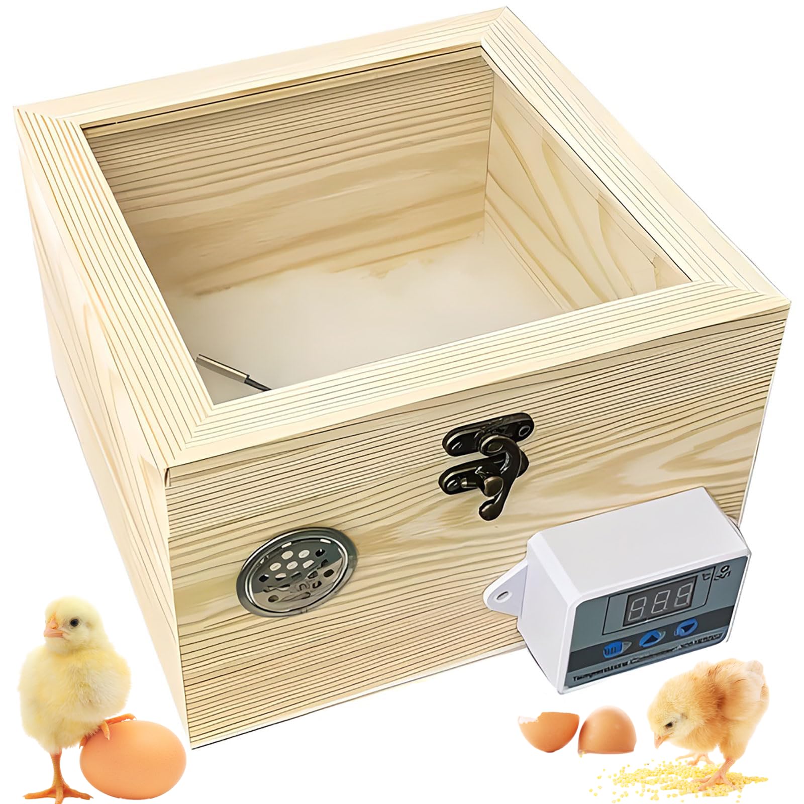 Incubadora de cría de temperatura controlada con ventana de visualización y ventilación para incubar huevos, adecuada para loros, codornices y pájaros pequeños