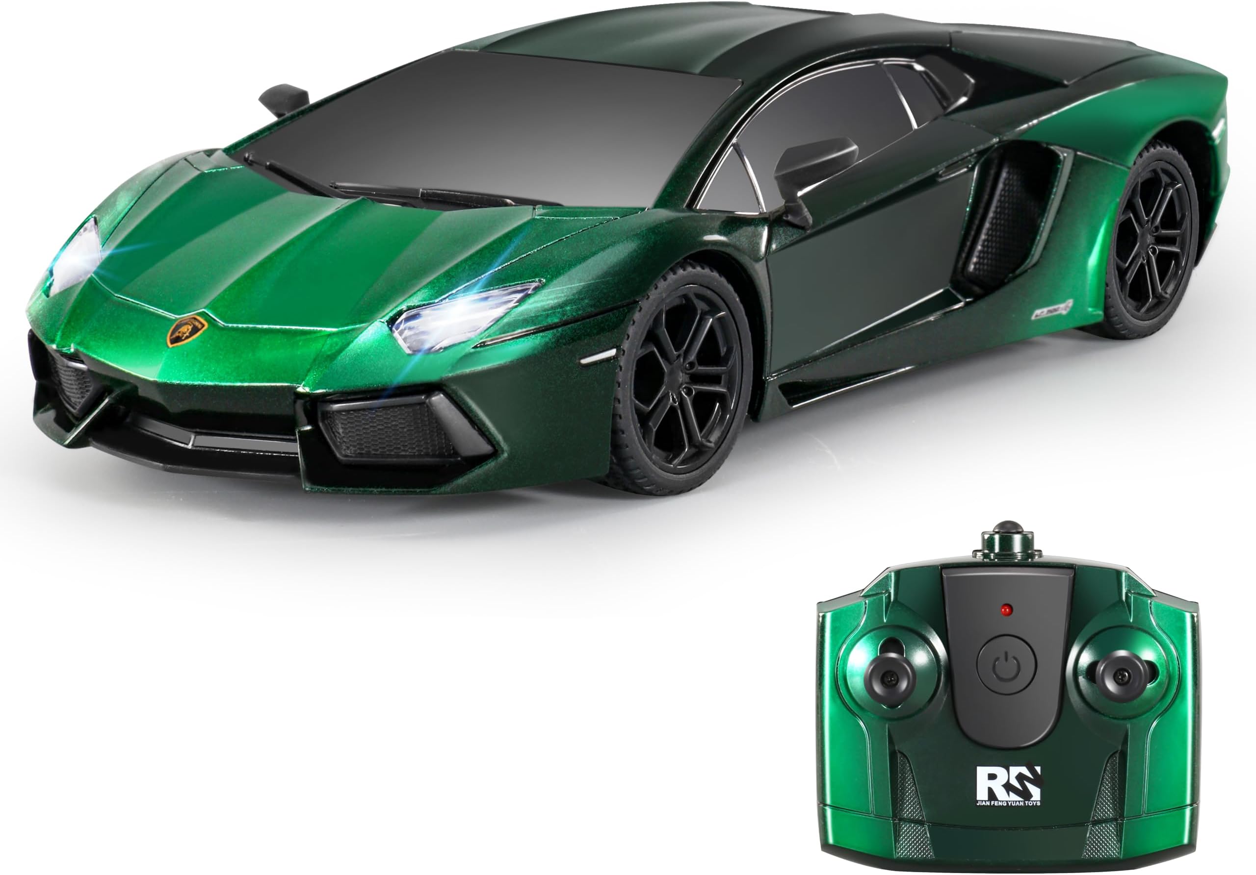 MIEBELY 1/24 Licensed Lamborghini Aventador RC Car Model Toy for Boys 6-12 | Officially licensed;2.4GHz control;LED; rechargeable 3.7V battery;sturdy ABS; indoor/outdoor play; gift for boys & collectors