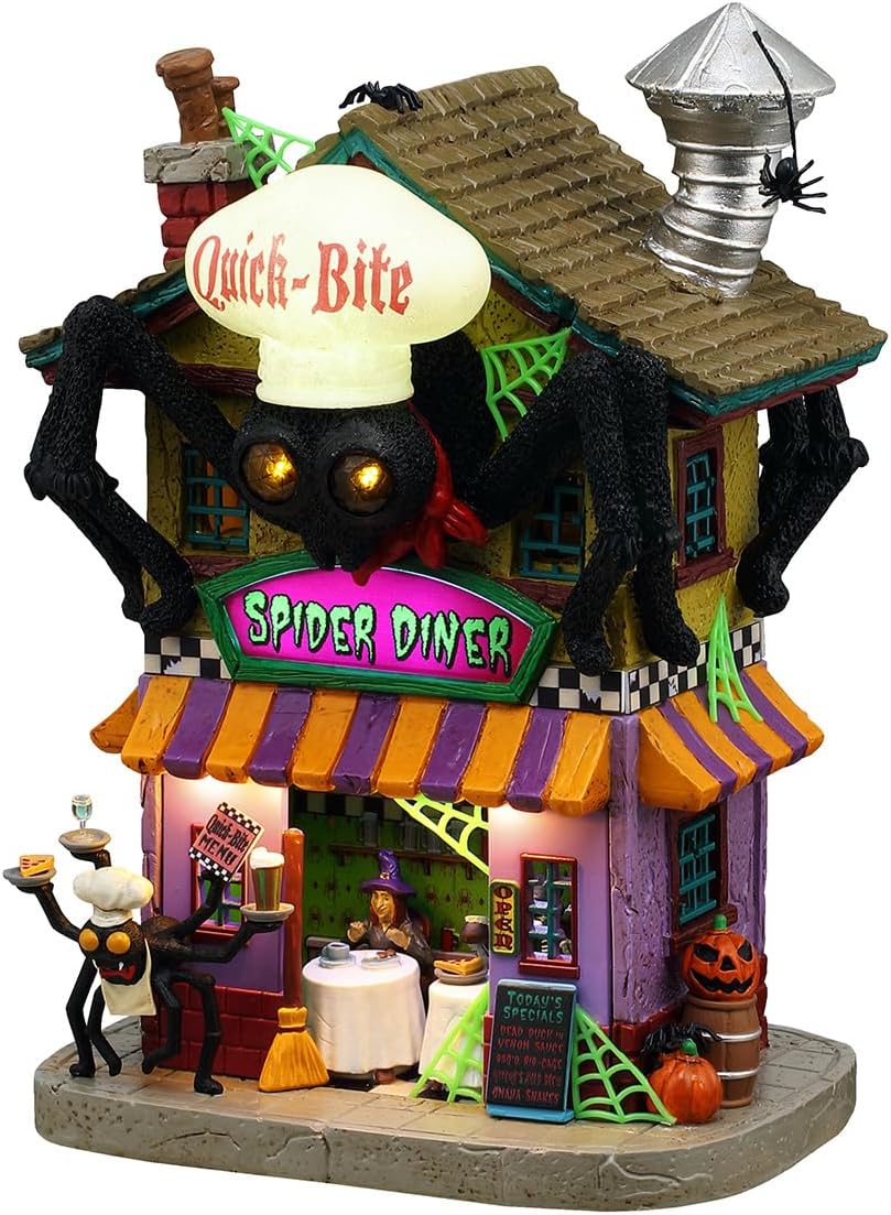 Lemax Quick-Bite Spider Diner, with 4.5V 100Ma Adap, Lighted Buildings, #55295